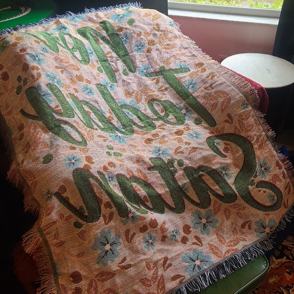 Floral "Not Today Satan" Blanket NWOT - Picture 5 of 7